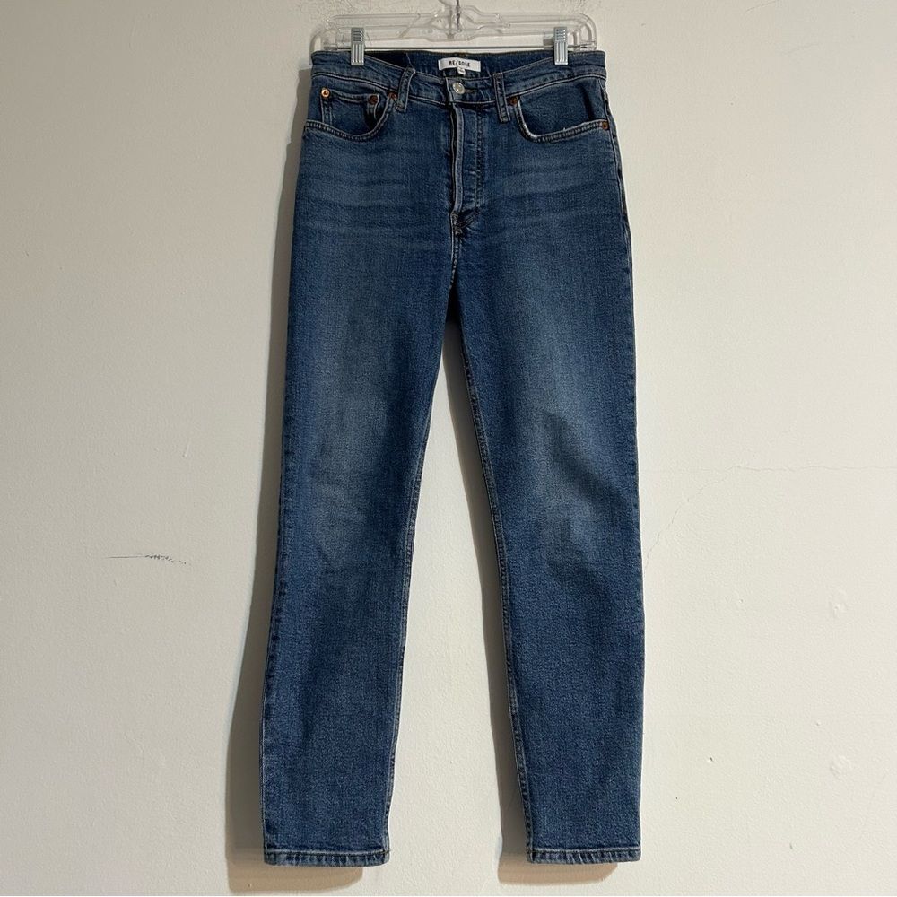 Re/Done 90s High Rise Ankle Crop Jeans in Mid 70s Wash Size 27